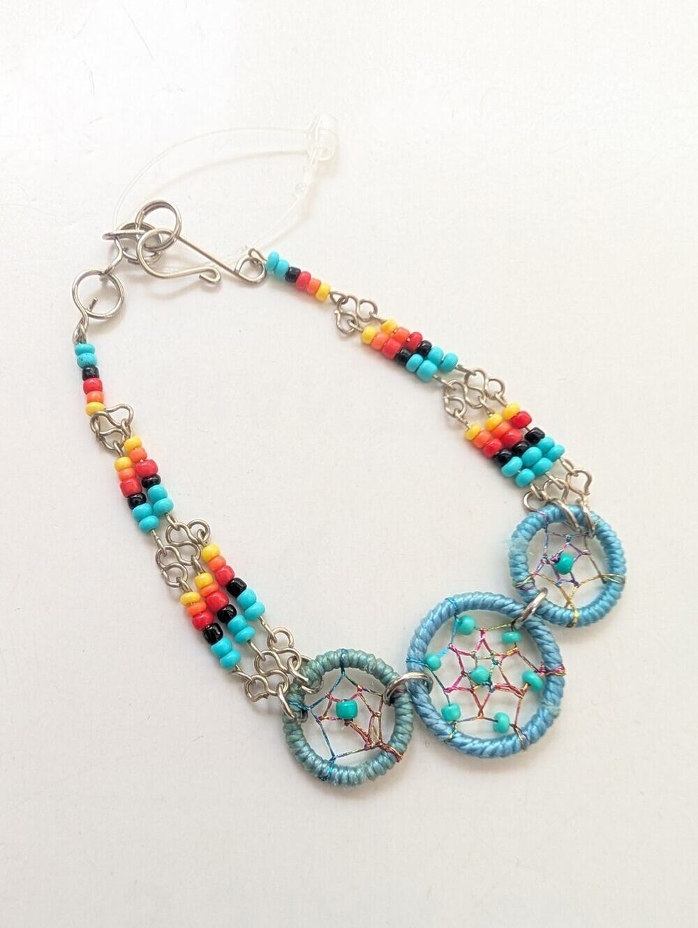 Southwestern Western Native Tribal Dream Catcher Hook Adjustable Bracelet
